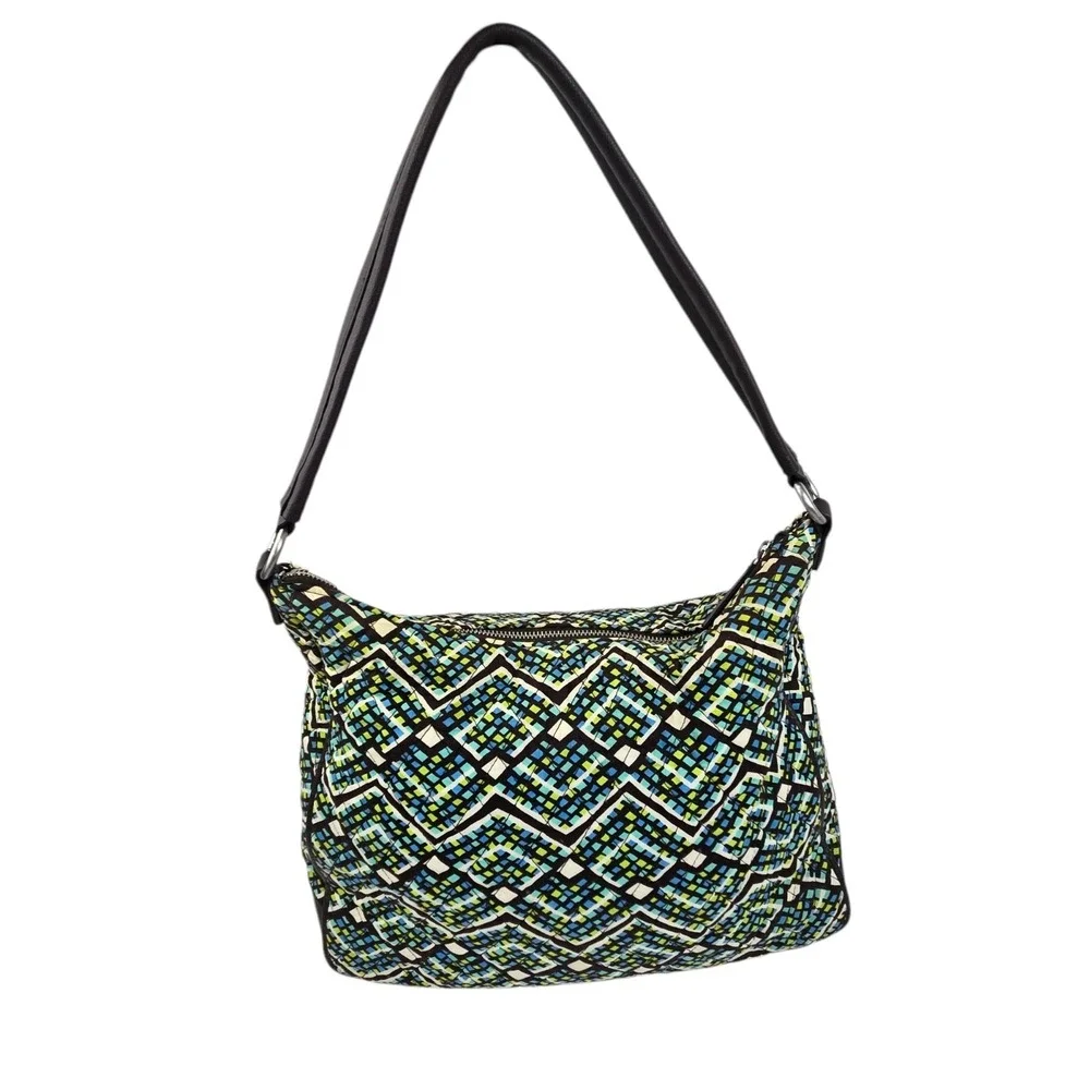 Vera Bradley Vivian Hobo Rain Forest Pattern Quilted Cotton Satchel Bag READ